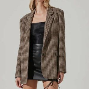 ZARA Houndstooth Women’s Blazer relaxed fit, Size S , NWT